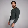 MP Pánský Origin Ribbed Muscle Fit Top S Dlouhým Rukávem – Seprané Černé