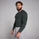 MP Pánský Origin Ribbed Muscle Fit Top S Dlouhým Rukávem – Seprané Černé