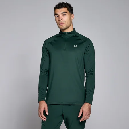 MP Pánský Training 1/4 Zip – Tmavě Smaragdový