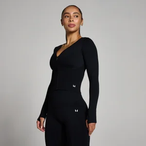 Dámská Bezešvá Zkrácená Bunda MP Tempo - Černá - Size XS