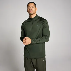 MP Pánské Tréninkové Tričko se Zipem 1/4 - Lesní Zelená - Size S