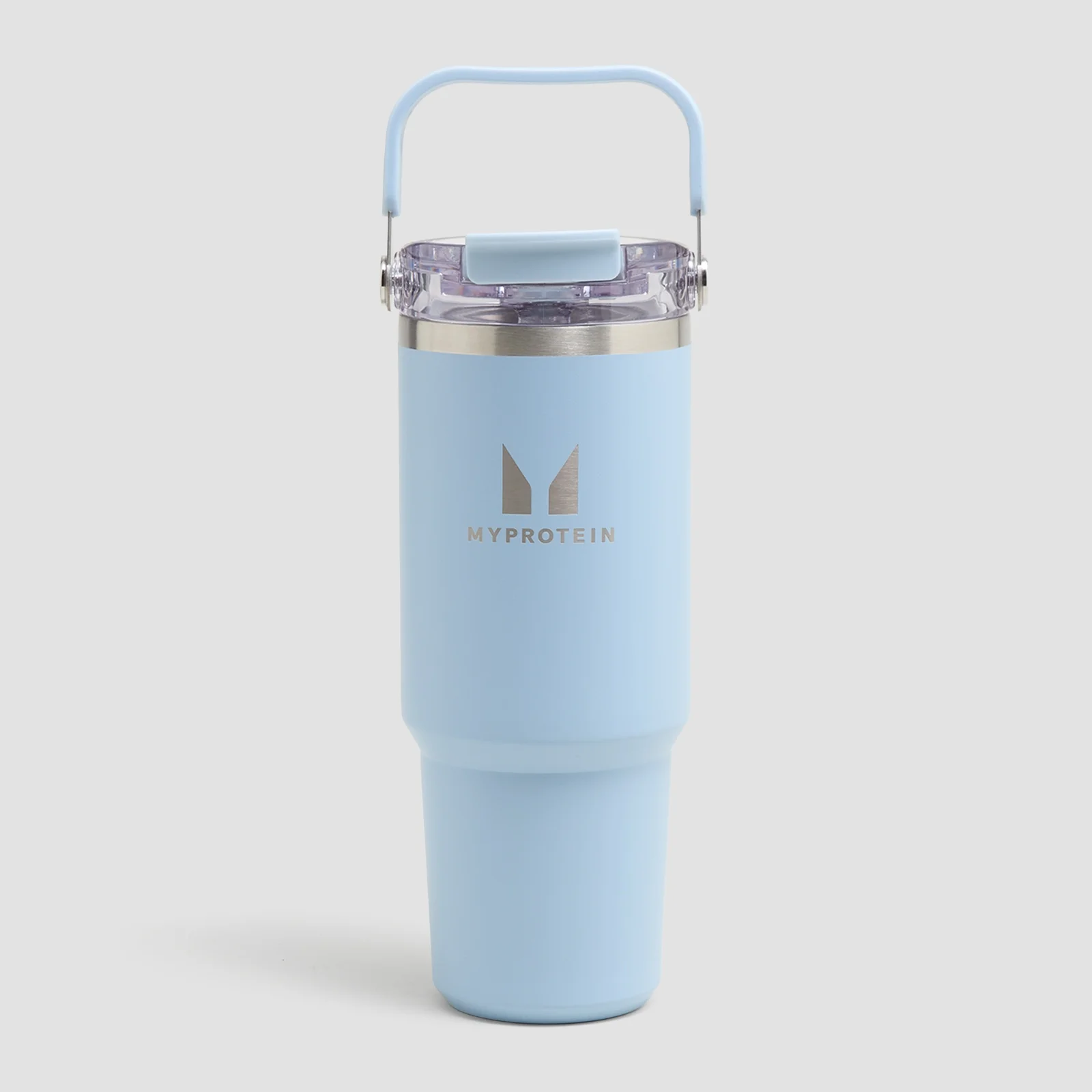 Myprotein Recycled Metal Top Handle Straw Bottle 900ml - Baby Blue Obrázek 1