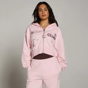 MP Dámská Move Club Graphic Lehká Loopback Mikina se Zipem - Růžová - Size L