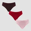 MP Dámské Kalhotky Bikini se Středním Pasem (3 ks) - Růžová/Růžově Červená/Karamelová