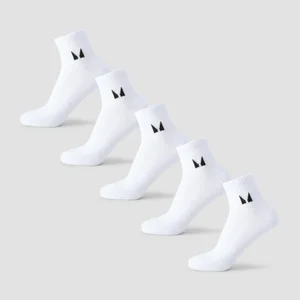 MP Unisex Kotníkové Ponožky (5 párů) - Bílá - Size UK 6-8