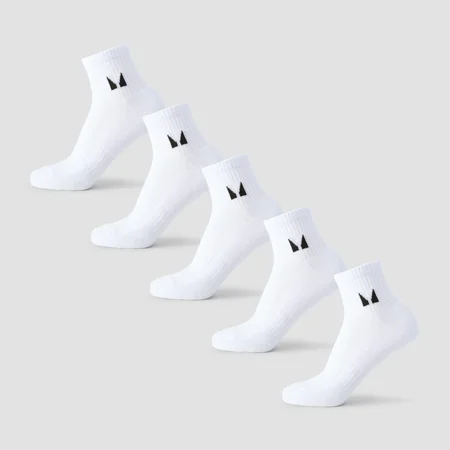 MP Unisex Kotníkové Ponožky (5 párů) - Bílá