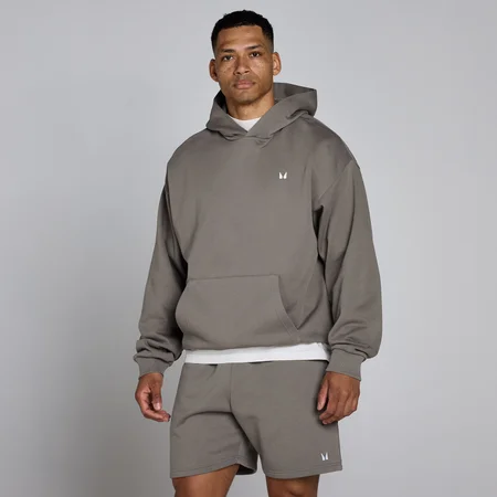 MP Pánská Mikina s Kapucí Rest Day Oversized - Šedohnědá