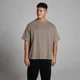 MP Pánské Tričko Washed Oversized Cotton - Šedohnědá