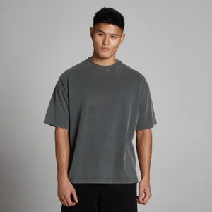 Pánské Praté Oversized Bavlněné Tričko MP - Tmavě Šedá - Size XS