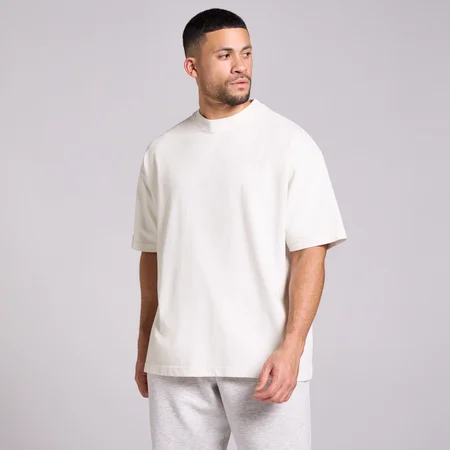 Pánské Praté Oversized Bavlněné Tričko MP - Vintage Bílá