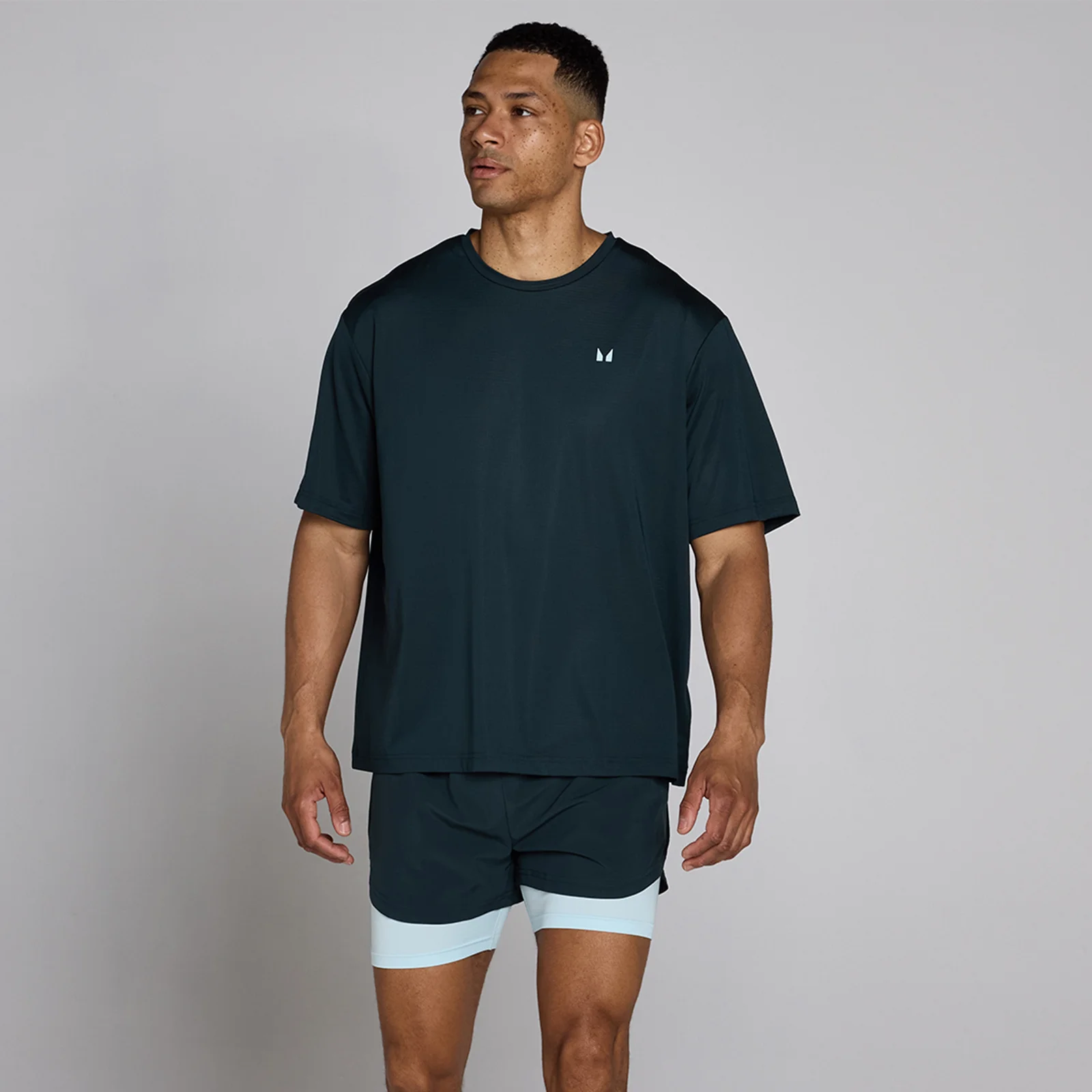 MP Pánské Hybrid Oversized Síťované Tričko - Vybledlá Modrá - XXL Obrázek 1