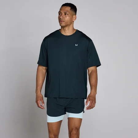 MP Pánské Hybrid Oversized Síťované Tričko - Vybledlá Modrá