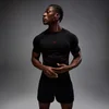 MP Pánské Hero Muscle Fit Bezešvé Tričko - Vyprané Černá/Hero Červená