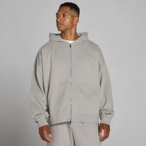 Volná Mikina s Obousměrným Zipem - Křídově Šedá - Size L