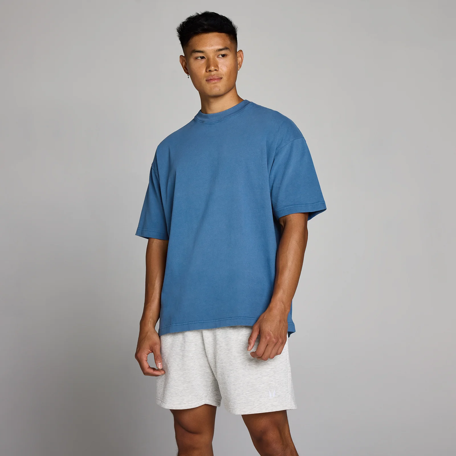 MP Pánské Bavlněné Tričko Oversized s Vintage Úpravou - Modrá - XS Obrázek 1