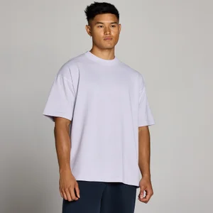 MP Pánské Bavlněné Tričko Oversized s Vintage Úpravou - Lila Šedá - Size XS