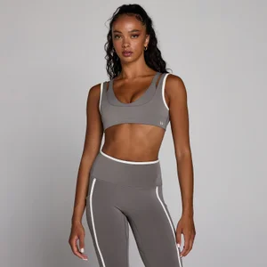 MP Dámská Velocity Sportovní Podprsenka s Kontrastním Lemováním - Popelavě Šedá - Size XS