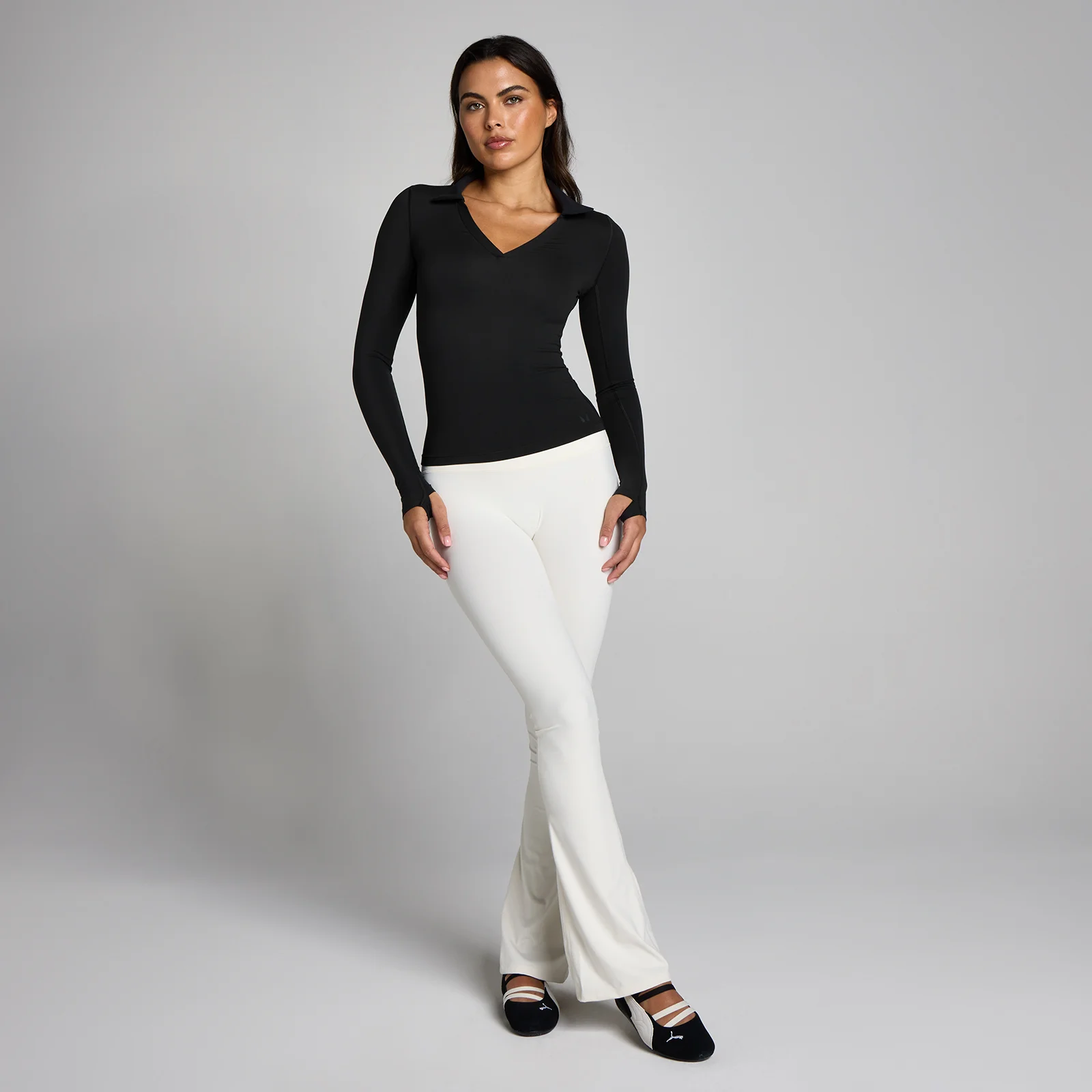 MP Dámské Tempo Long Sleeve Collared Top - Černá - M Obrázek 3