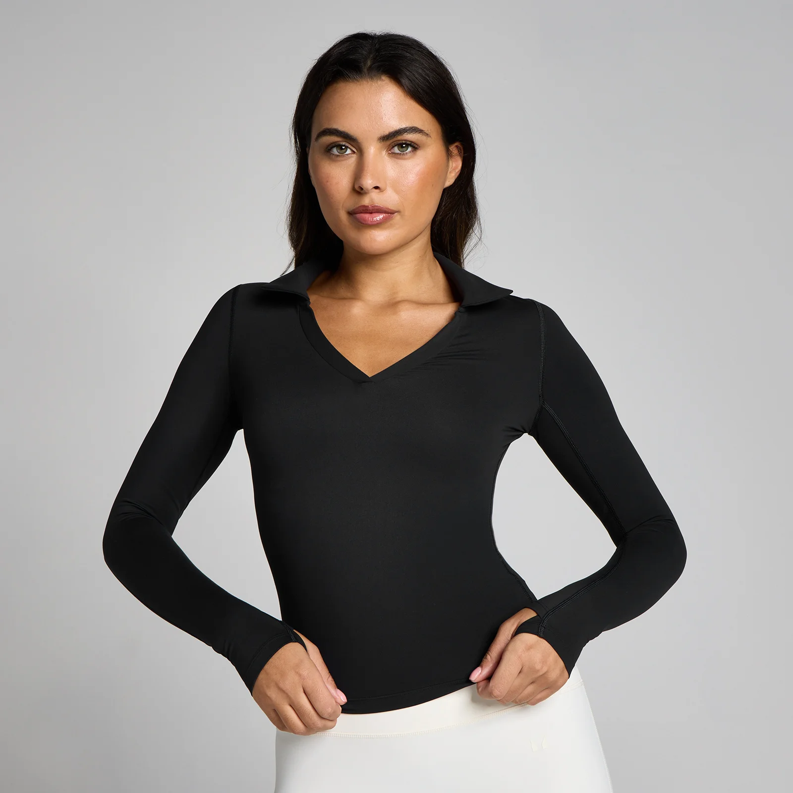 MP Dámské Tempo Long Sleeve Collared Top - Černá - M Obrázek 1