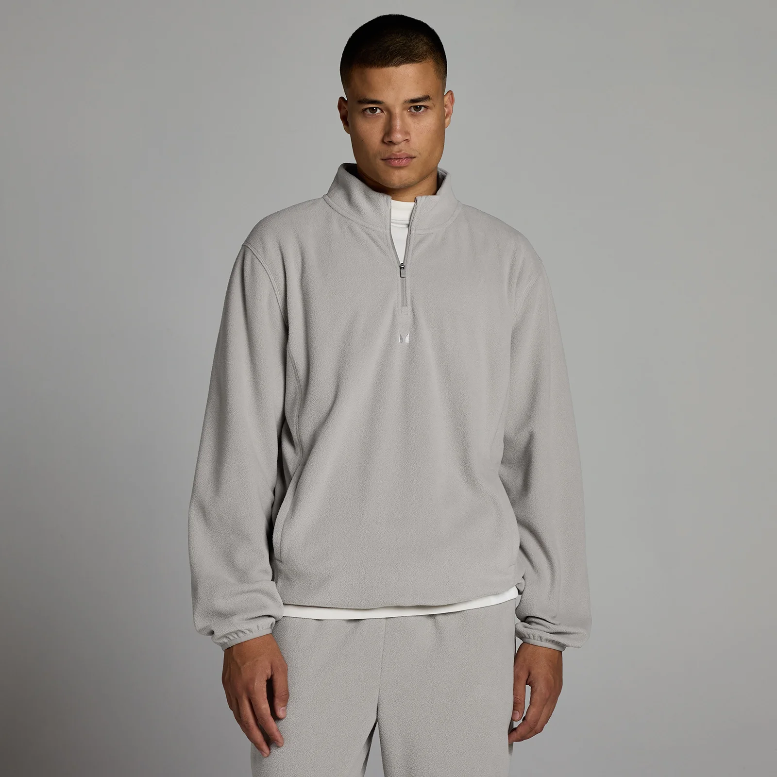 MP Pánská Fleecová Mikina 1/4 Zip - Šedá - L Obrázek 1