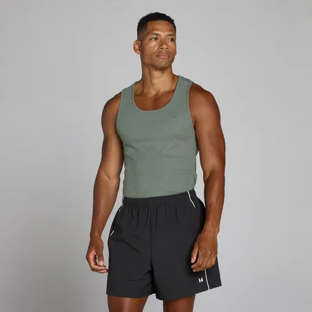 MP Pánské Lift Žebrované Tílko Muscle Fit - Kovově Šedá