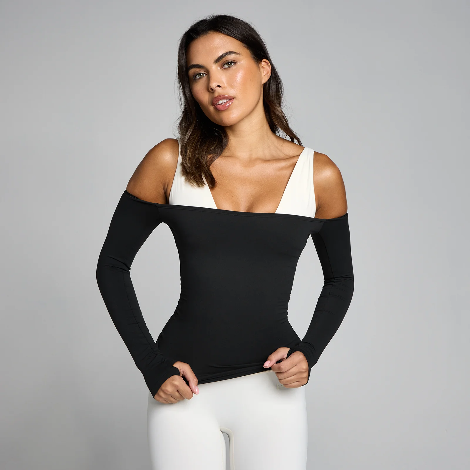 MP Dámské Tempo Off The Shoulder LS Top - Černá - S Obrázek 1