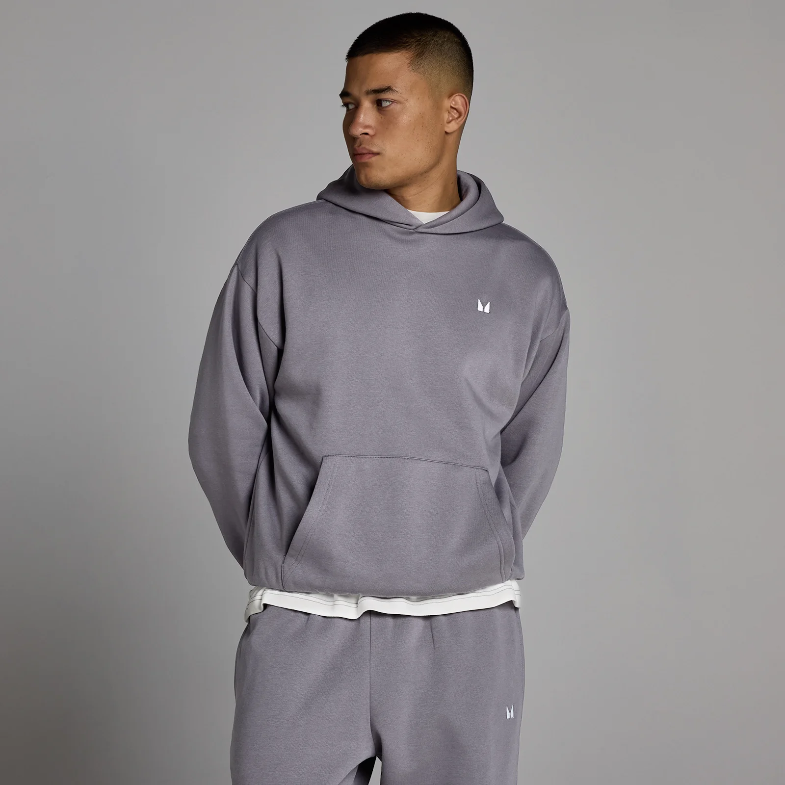 MP Pánská Rest Day Oversized Mikina s Kapucí - Tmavě Melírová - XL Obrázek 1