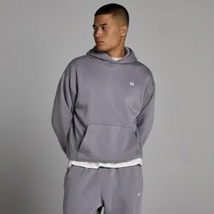 MP Pánská Rest Day Oversized Mikina s Kapucí - Tmavě Melírová - Size XS