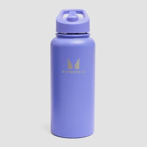 Myprotein Recyklovaná Kovová Láhev se Sklopným Brčkem 1L - Tmavě Modrá - Colour Power Indigo