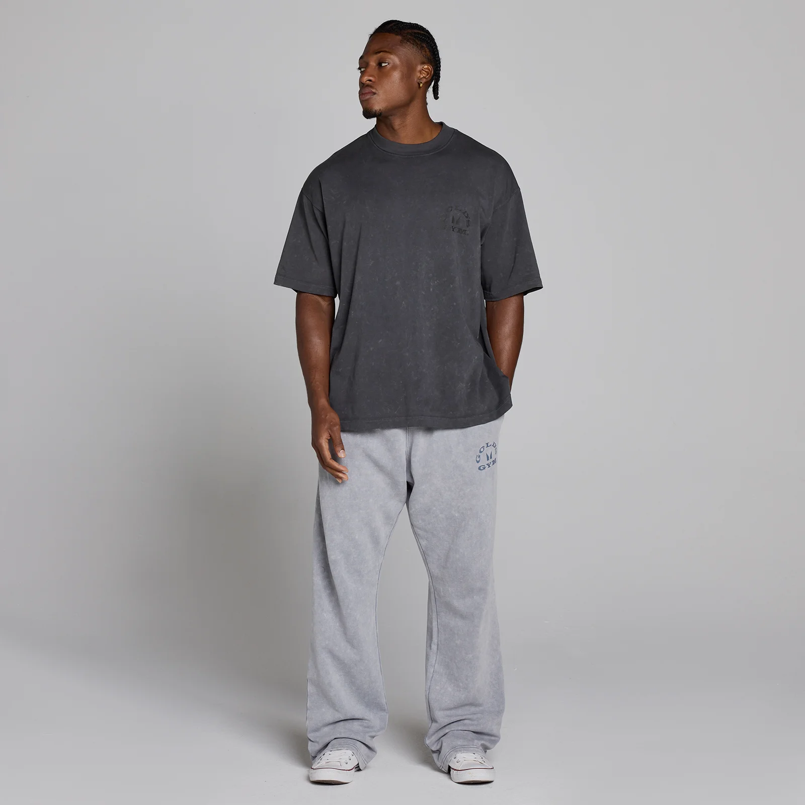 MP X Gold's Pánské Washed Graphic Oversized Tričko - Washed Coal - XS Obrázek 5