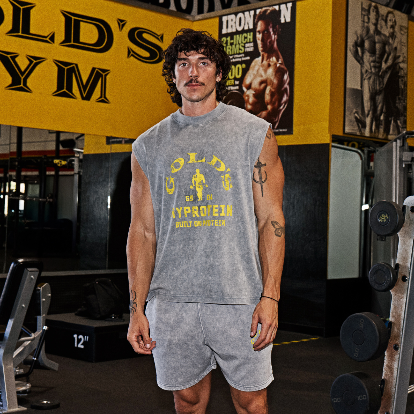 MP X Gold's Pánské Washed Graphic Oversized Tank - Steel Blue - XL Obrázek 1