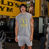 MP X Gold's Pánské Washed Graphic Oversized Tank - Steel Blue