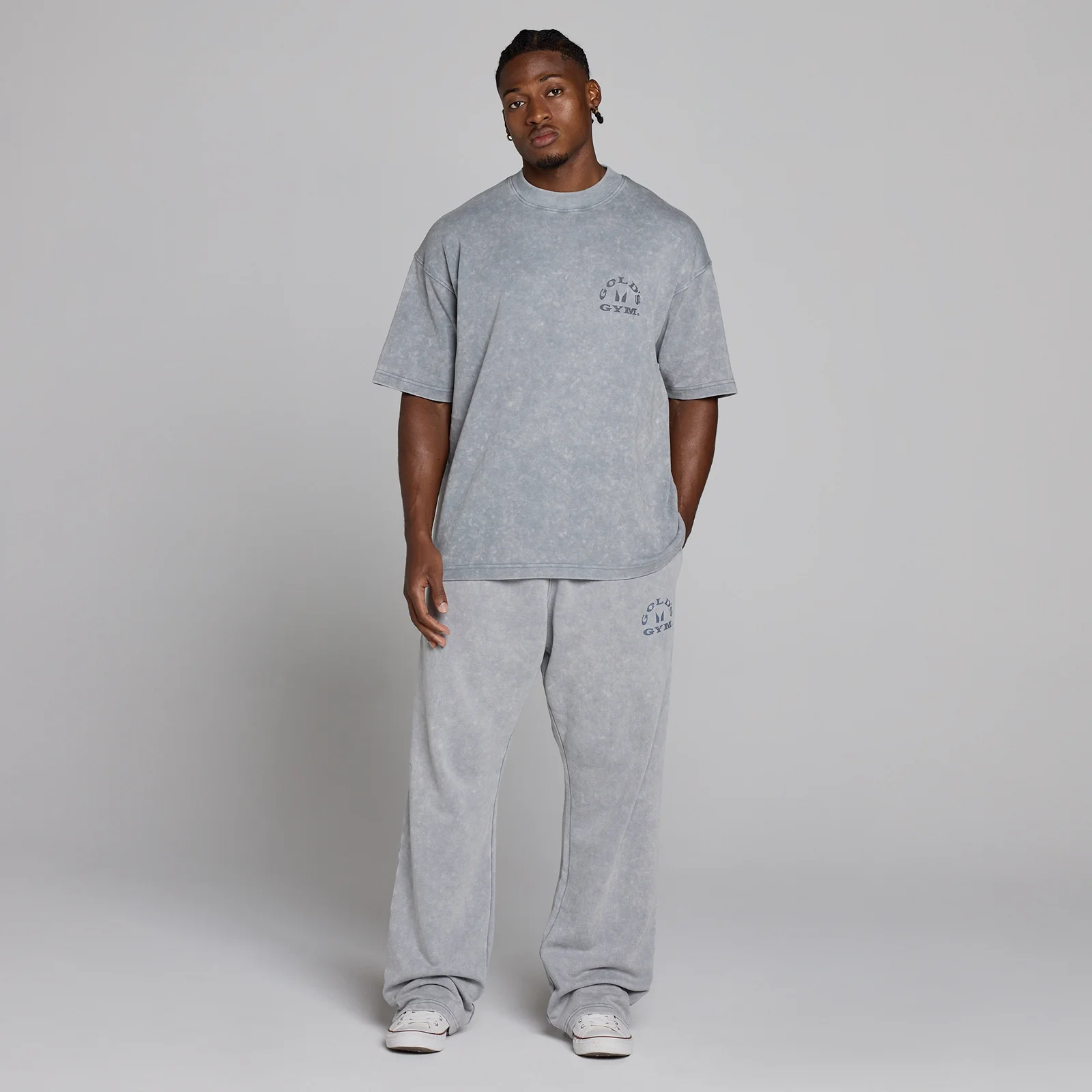 MP X Gold's Pánské Washed Graphic Oversized Tričko - Steel Blue - XS Obrázek 5