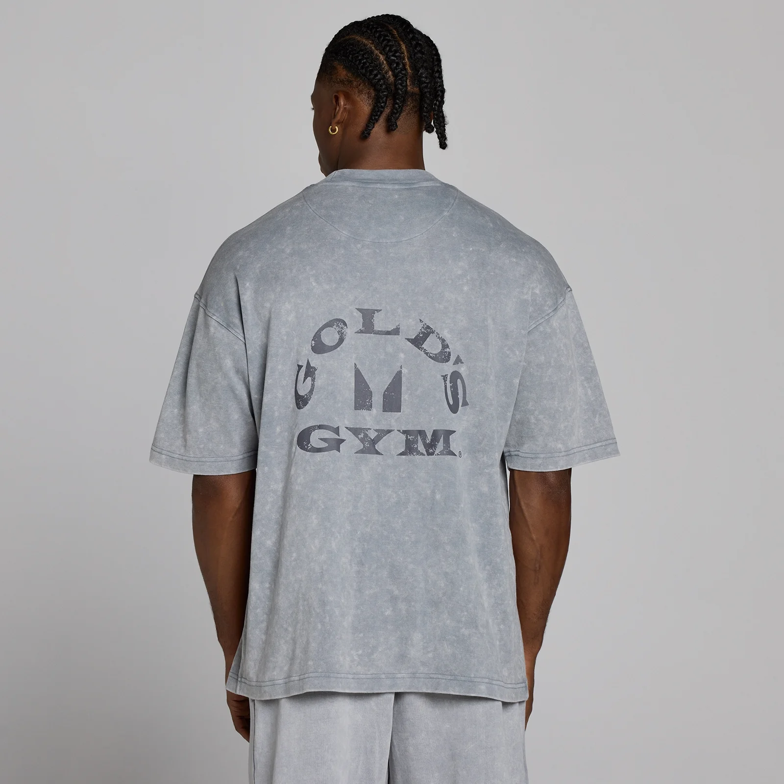 MP X Gold's Pánské Washed Graphic Oversized Tričko - Steel Blue - XS Obrázek 4