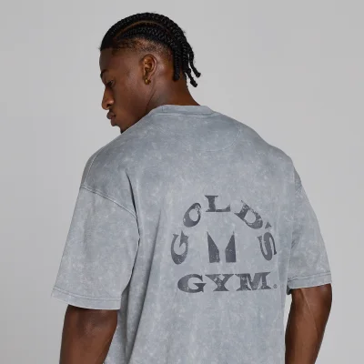 MP X Gold's Pánské Washed Graphic Oversized Tričko - Steel Blue - XS Obrázek 6