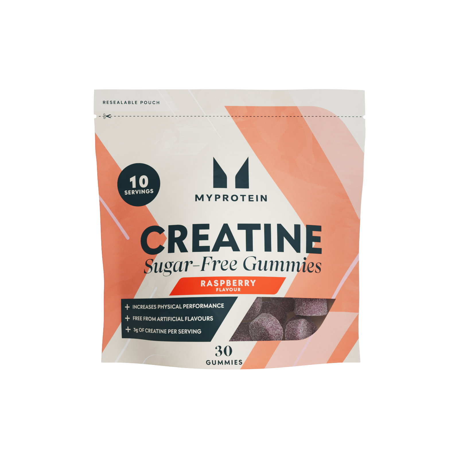 Kreatinové Gummies bez cukru - 30 Gummies - 10Porcí - Malina Obrázek 1